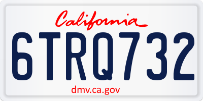CA license plate 6TRQ732