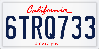 CA license plate 6TRQ733