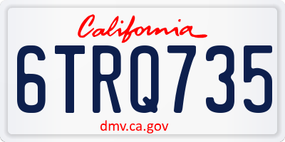 CA license plate 6TRQ735