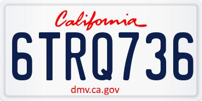 CA license plate 6TRQ736
