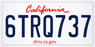 CA license plate 6TRQ737