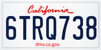 CA license plate 6TRQ738