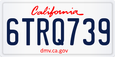 CA license plate 6TRQ739