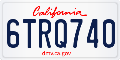CA license plate 6TRQ740