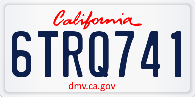 CA license plate 6TRQ741