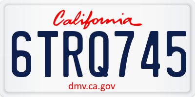 CA license plate 6TRQ745