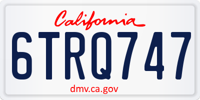 CA license plate 6TRQ747