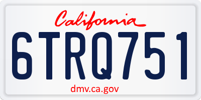CA license plate 6TRQ751
