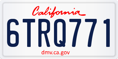 CA license plate 6TRQ771