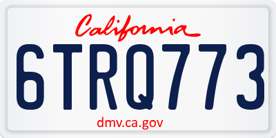 CA license plate 6TRQ773