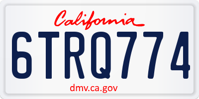 CA license plate 6TRQ774