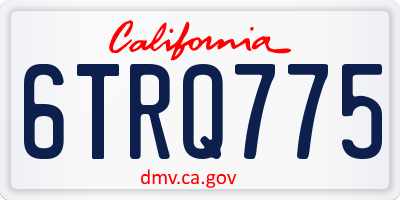 CA license plate 6TRQ775