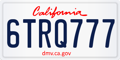 CA license plate 6TRQ777