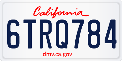 CA license plate 6TRQ784