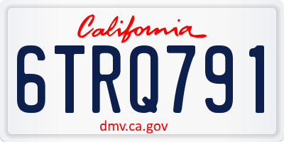 CA license plate 6TRQ791