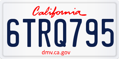 CA license plate 6TRQ795
