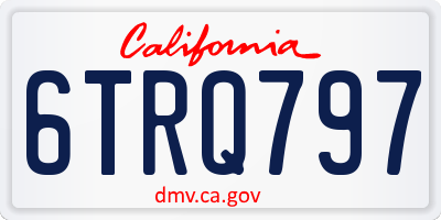 CA license plate 6TRQ797