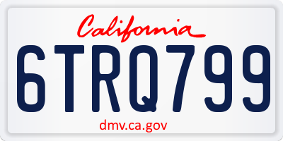 CA license plate 6TRQ799