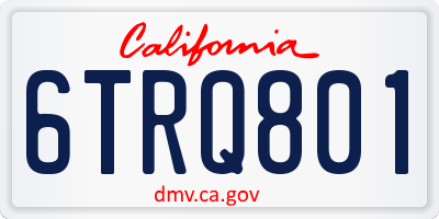 CA license plate 6TRQ801