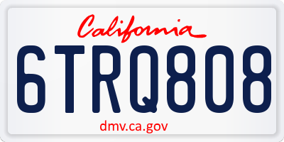 CA license plate 6TRQ808