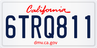 CA license plate 6TRQ811