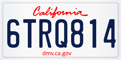 CA license plate 6TRQ814