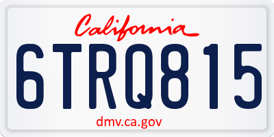 CA license plate 6TRQ815