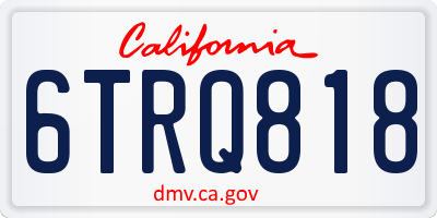 CA license plate 6TRQ818