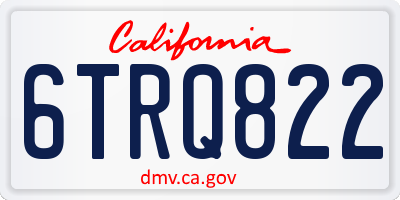 CA license plate 6TRQ822