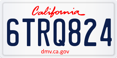 CA license plate 6TRQ824