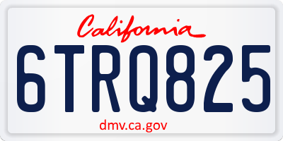 CA license plate 6TRQ825