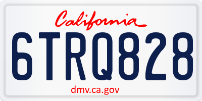 CA license plate 6TRQ828