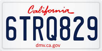 CA license plate 6TRQ829