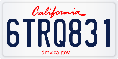 CA license plate 6TRQ831