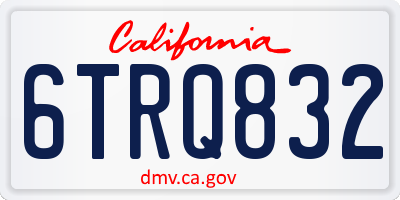 CA license plate 6TRQ832