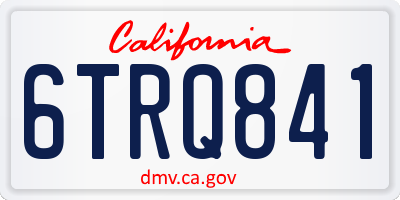 CA license plate 6TRQ841