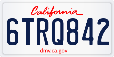 CA license plate 6TRQ842