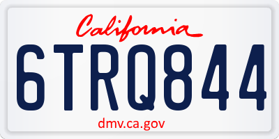 CA license plate 6TRQ844
