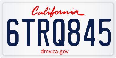 CA license plate 6TRQ845