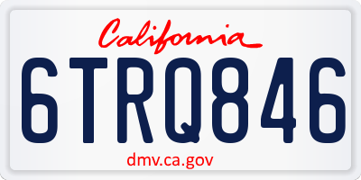 CA license plate 6TRQ846