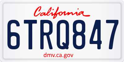 CA license plate 6TRQ847