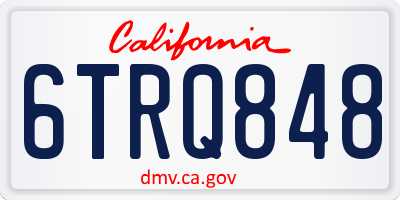 CA license plate 6TRQ848