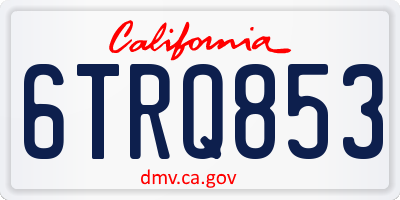 CA license plate 6TRQ853