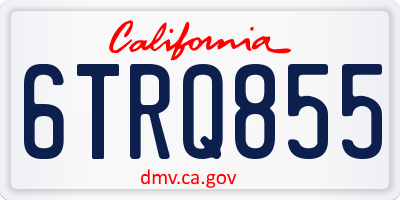 CA license plate 6TRQ855