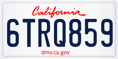 CA license plate 6TRQ859