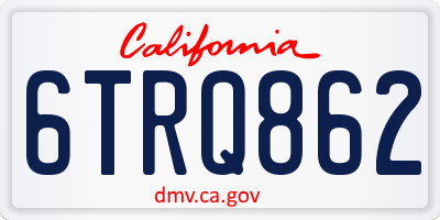 CA license plate 6TRQ862