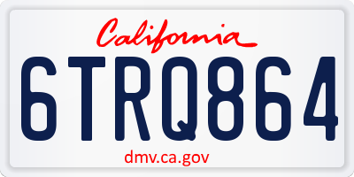 CA license plate 6TRQ864