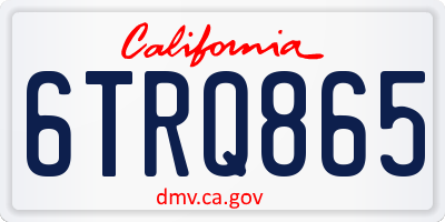 CA license plate 6TRQ865