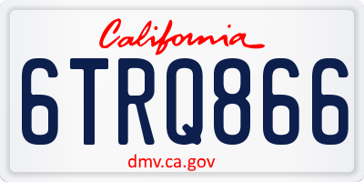 CA license plate 6TRQ866