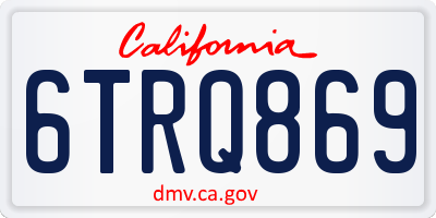 CA license plate 6TRQ869